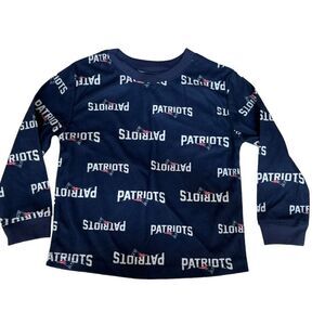 NFL Team apparel Patriots kids All Over Print Long Sleeve sleep T-Shirt 3T NWOT